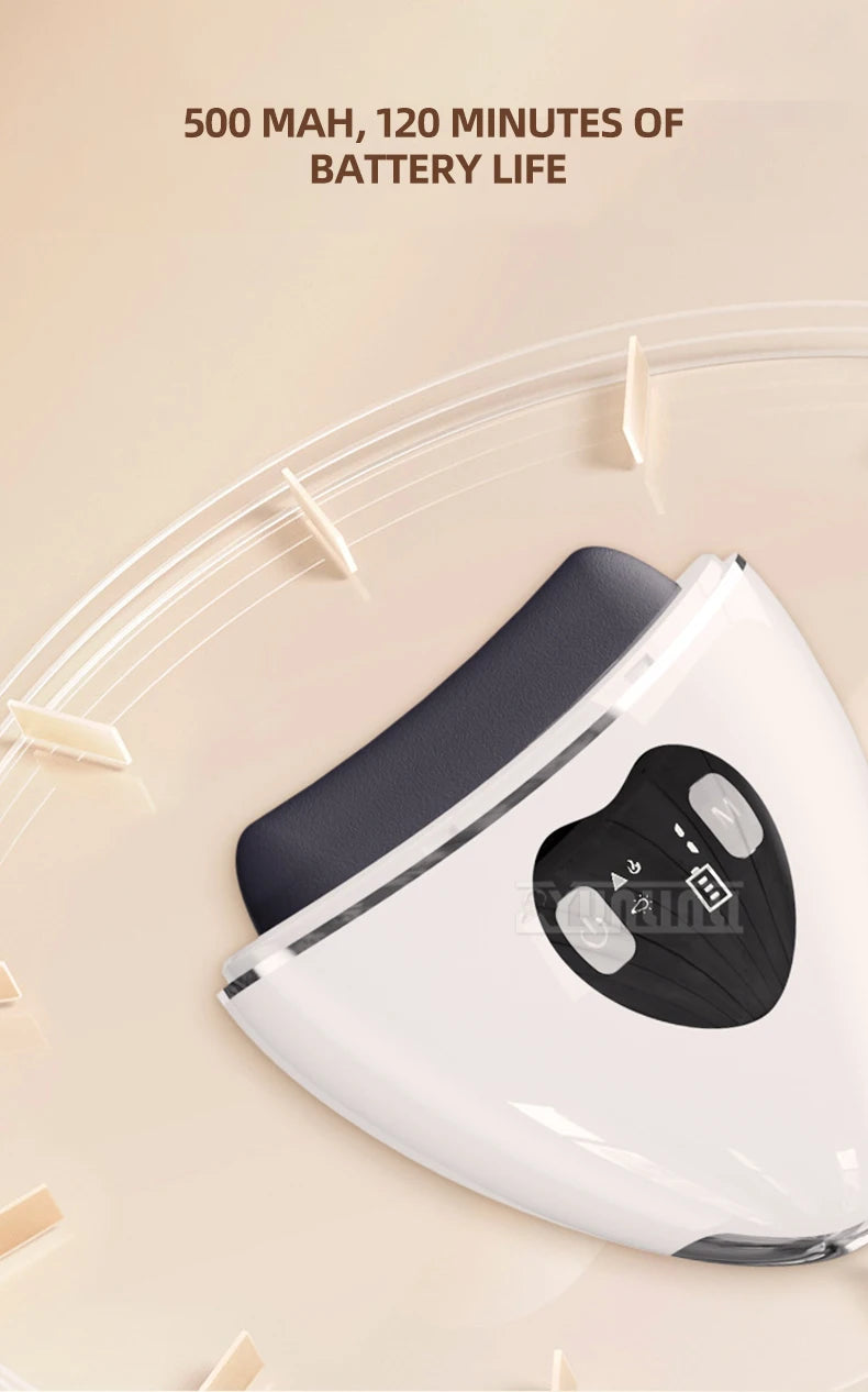 Bianstone Gua Sha Instrument with EMS Micro-current acupuncture point massage around the eyes and bags