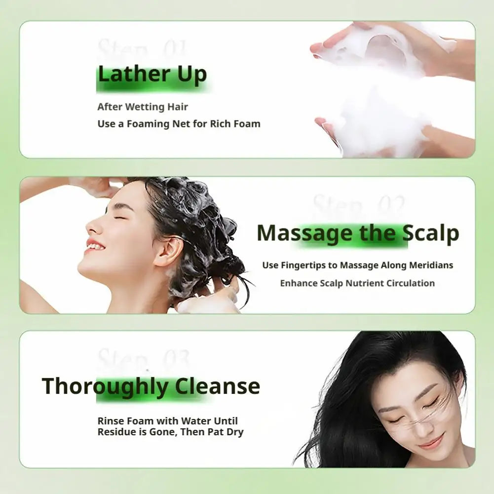 Usman Grass & Platycladus Shampoo&Bar Handmade Solid Soap Strengthens Root Anti Hair Loss Herbal Shampoo Soap Hair Growth