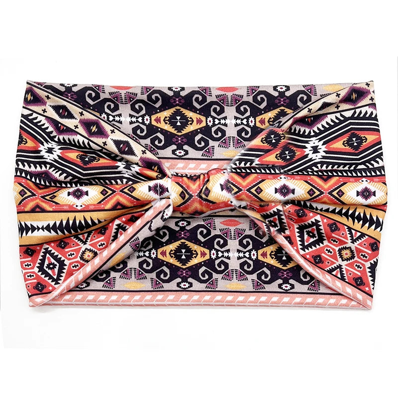 Bohemian Knot Turbans Yoga Elastic Head Wrap Women Fashion Vintage Elastic Hair Band Lady Wide Headbands Female Hair Accessories