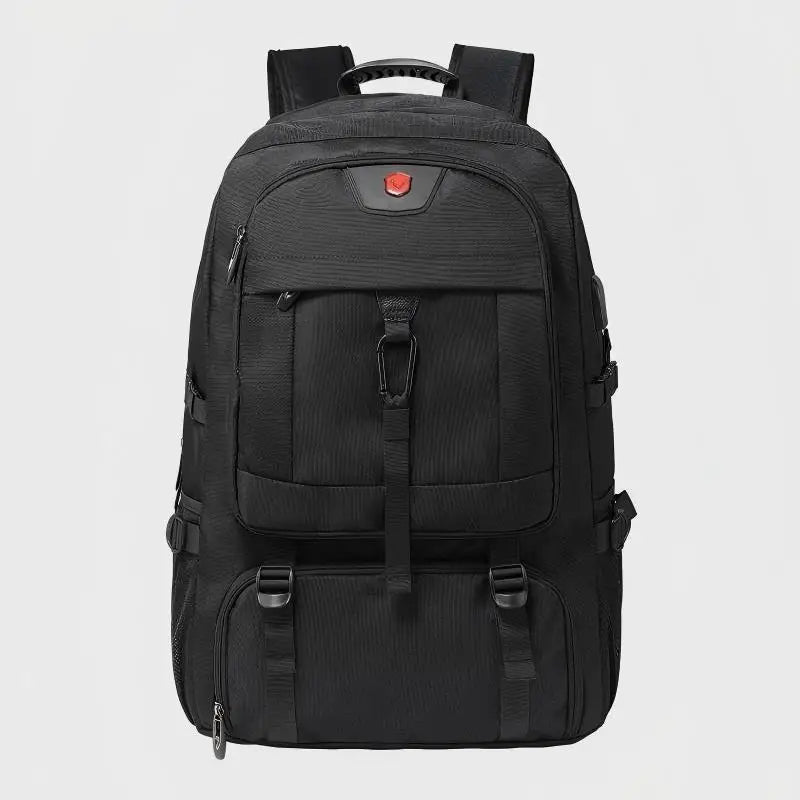 50L 80L Men's Large Travel Backpack, Separate Shoe Compartment Waterproof Business Backpack Outdoor Sports Black Storage Bag