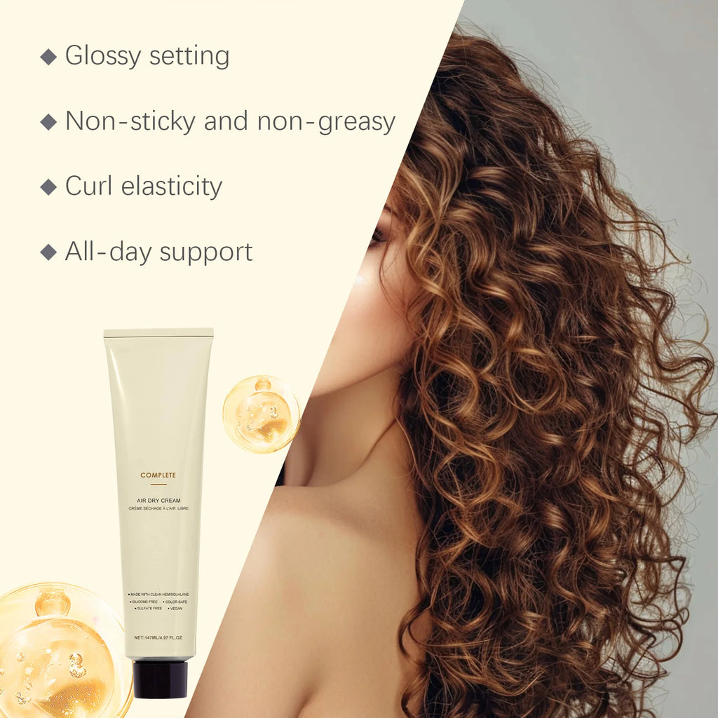 Air Dry Cream Non Greasy Anti-Frizz Oil Control Reduce Hair Tangles Hair Smoothing Increase Elasticity Curly Hair Styling Cream