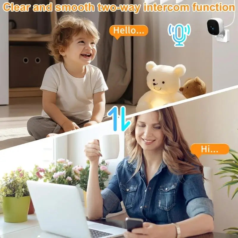 M5TD Succeedto Crystal 2k Security Camera,Wireless Monitor Cameras for Home Security Indoor,Home Observation Cameras,Color Night