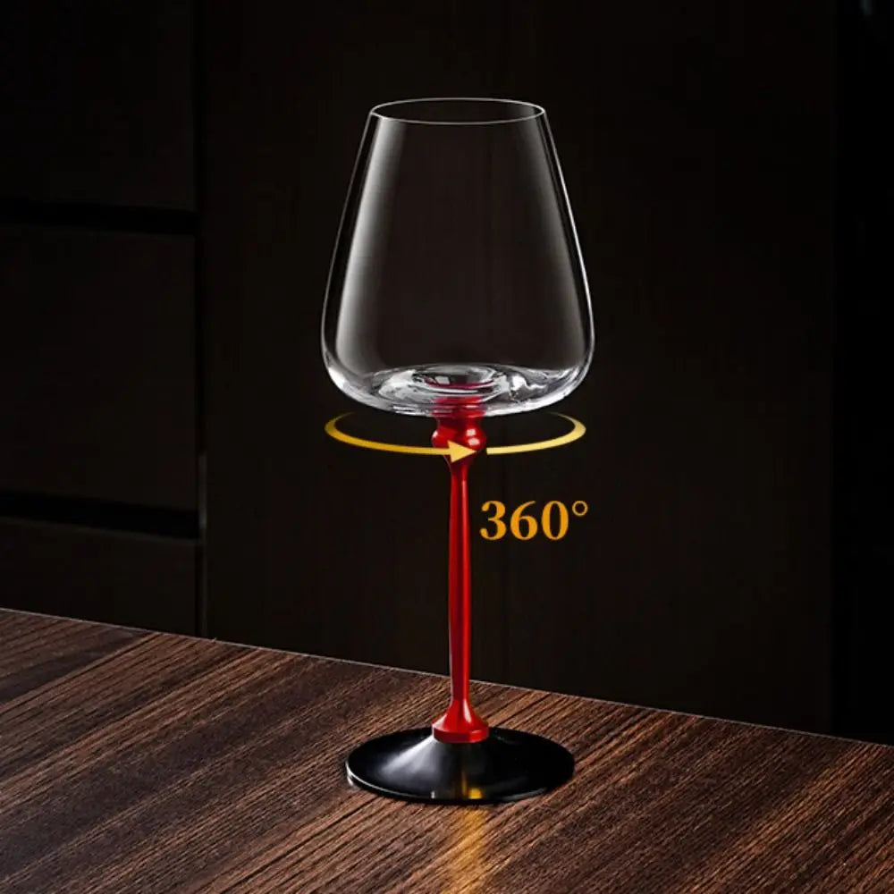 Advanced Clear Rotating Glass Wine Glasses 500ml Thickened Base Crystal Goblet Ergonomic Holder Wine Decanter Glass Cup Whiskey