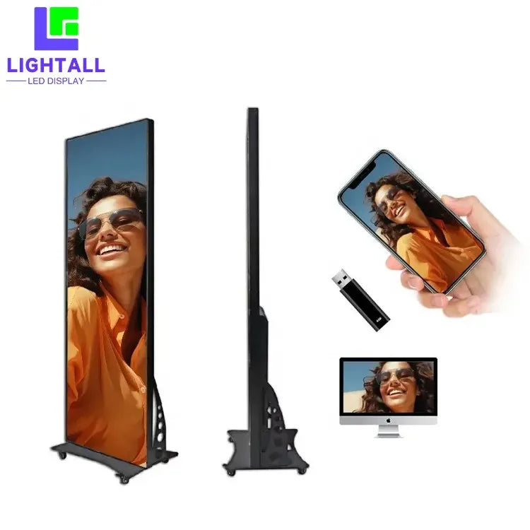 New Arrival Indoor Outdoor Capacitive  Stand Floor Advertising Poster Screen Full Color Digital LED Display Screen