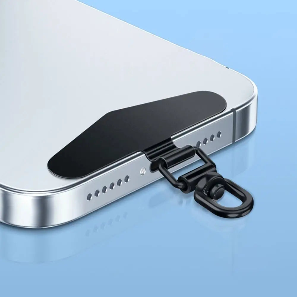 Ultra-thin Phone Lanyard Clip Patch 360° Rotatable Stainless Steel Phone Case Hanging Rope Anti-fall Snap Strap Case Clip