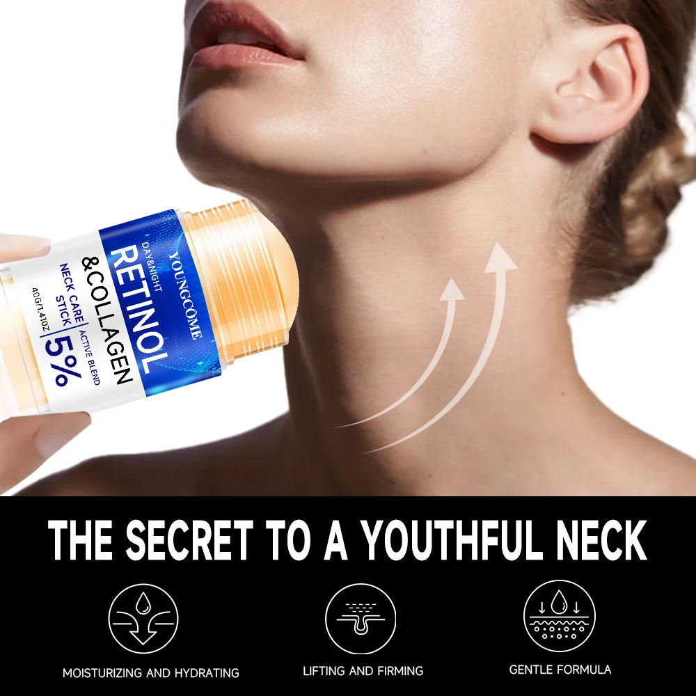 Retinol & Collagen Neck Cream Stick Eliminate Neck Fine Lines Deeply Hydrate Firming Tightening Nourishing Care Cream Stick