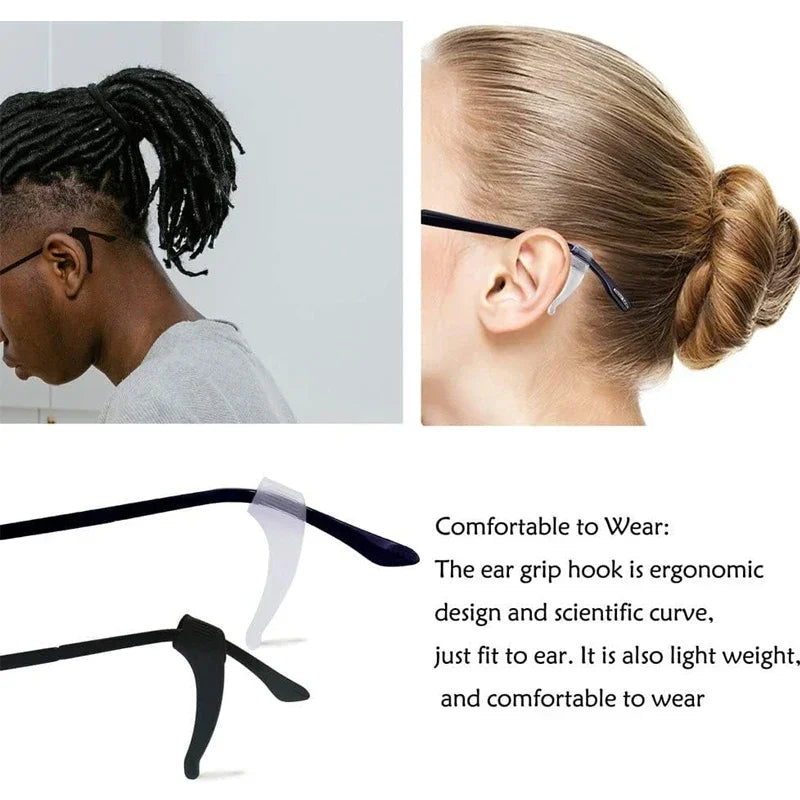 1-20pairs Ear Hook Anti-slip Glasses Leg Ear Sleeve Bracket Fastener Sunglasses Accessories Grip Anti-fall Eyewear Holder