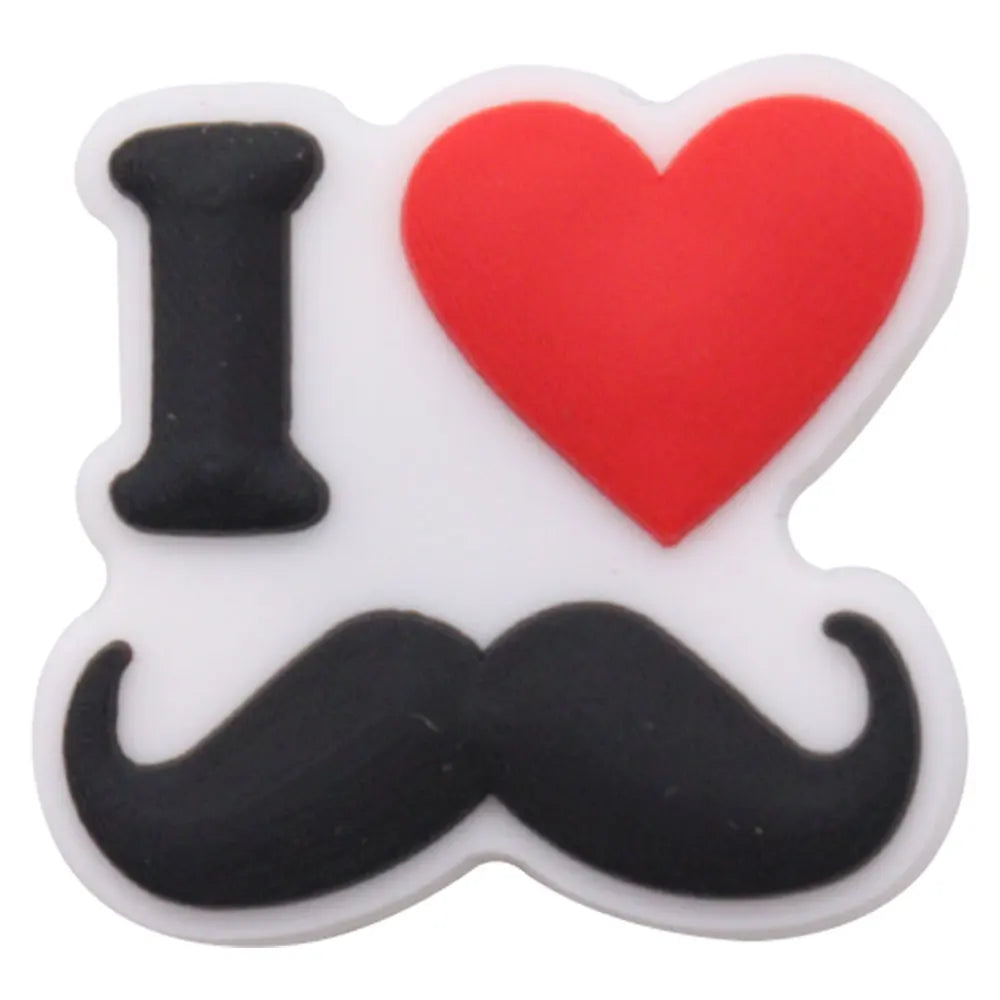 1-34PCS Cartoon Papa Happy Father's Day Best Dad Heart PVC Shoes Charms Accessories Buckle Clog Decorations DIY Bracelet