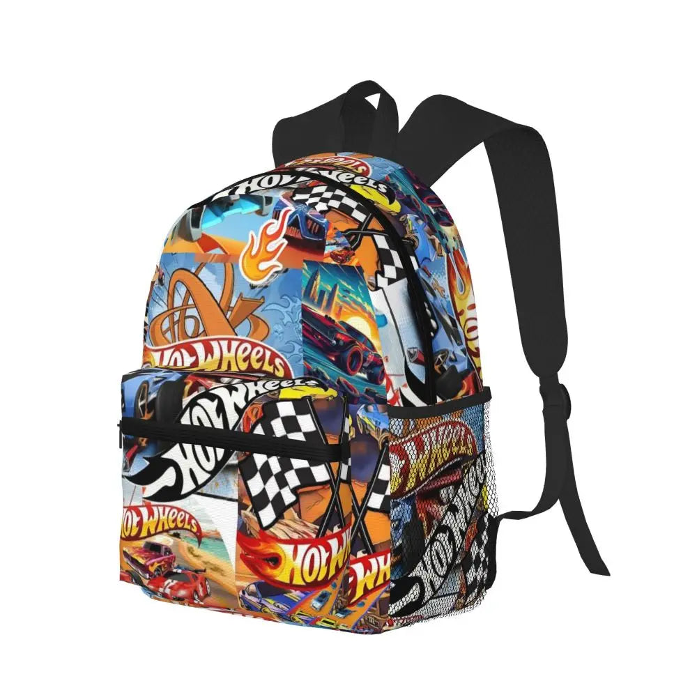 Hot Wheels Race Student Backpack School Bag Hiking Travel Daypack for Men Women Bookbag Shoulder Bags