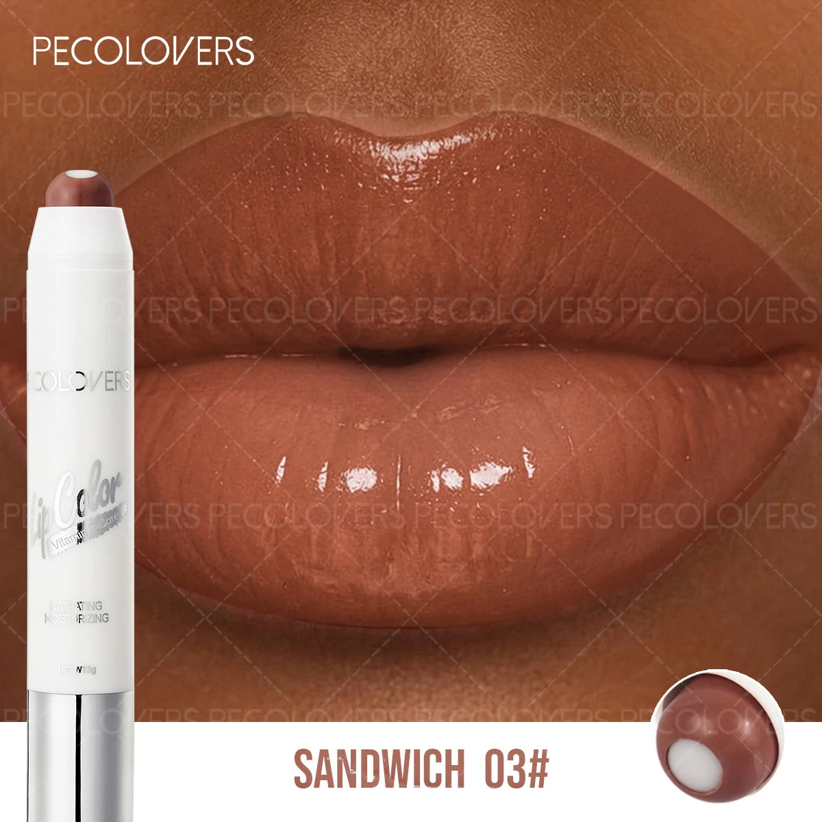 1 Pcs Hydrating Lip Gloss Pen, Pink coral color Chocolate Brown, Glass Lip Effect, Transfer-Proof Moisturizing All Skin Types