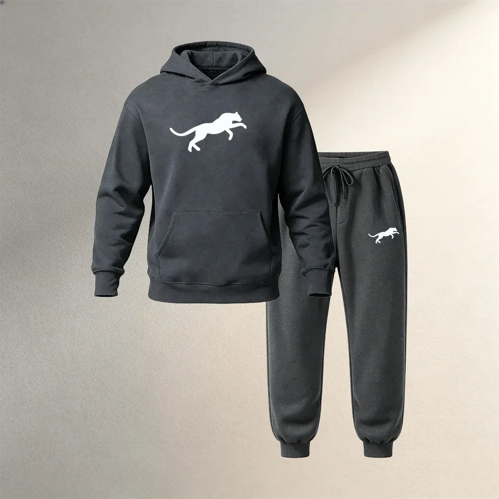 Men's Clothing Pullover Hoodies Sets 2Pcs Autumn Winter Sport Casual Fashion Men's Warm Sweatpants Suit Loose Street Male Outfit