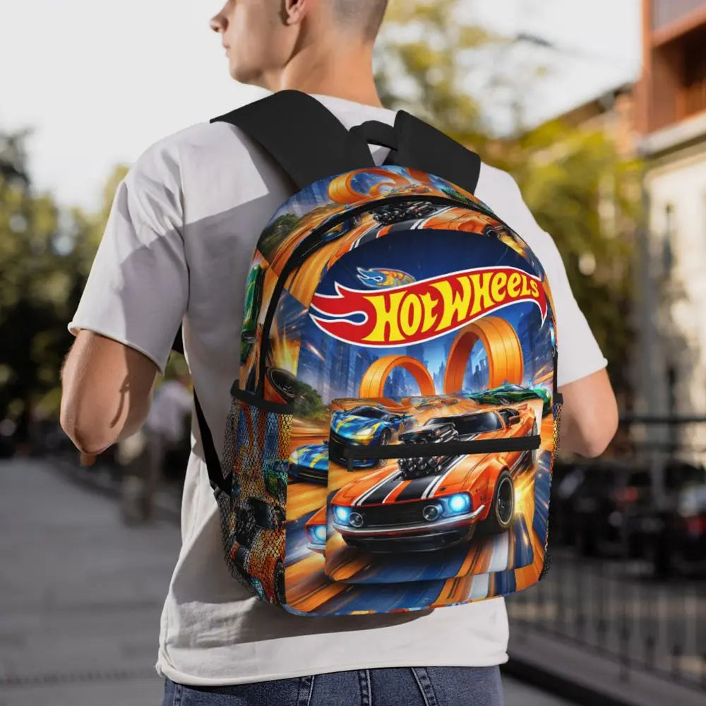 Hot Wheels Race Student Backpack School Bag Hiking Travel Daypack for Men Women Bookbag Shoulder Bags