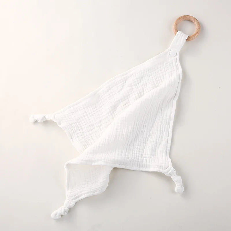 Wooden Drool Bib Ons Baby Saliva Towel Soft Cotton Baby Burp Cloth Kindergarten Handkerchief Newborn Washcloth Nursing Towel