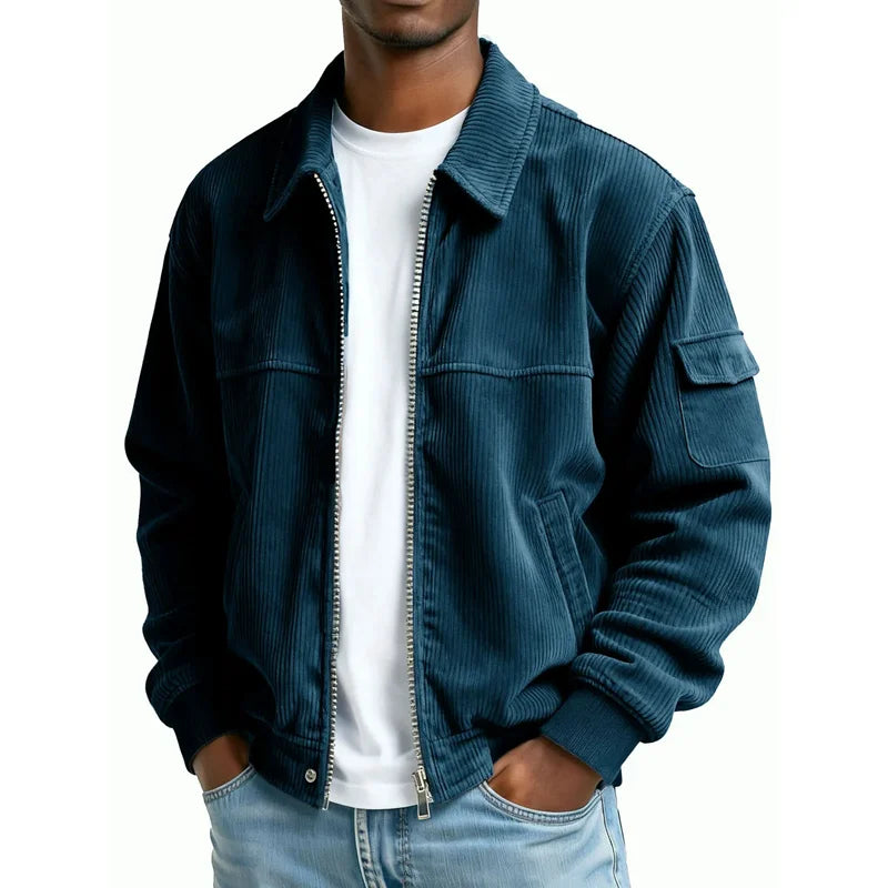 2026 Autumn Winter Men's Vintage Jackets Solid Corduroy Fashion Casual Full Sleeve Pocket Outwear Coats Man Sports Streetwear