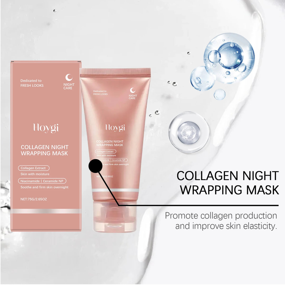 Collagen Peel Off Mask Night Wrapping Hydrating Firming Brightening Elasticity Care Cleansing Face Skin Care Beauty Facial Mask
