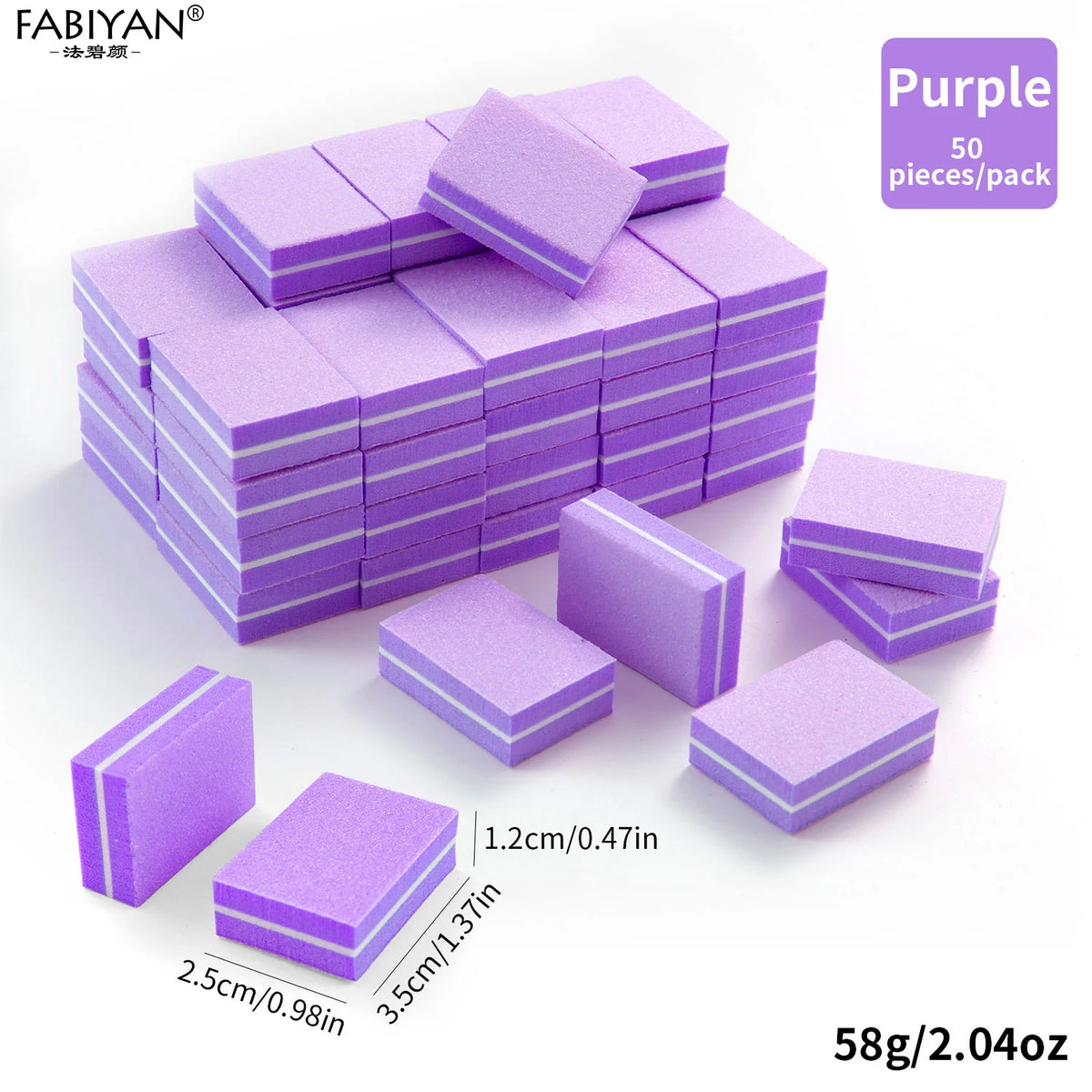 50Pcs/pack Mini Sponge Nail Buffer Block Double Sided Texture Nail File Buffers For Nail Pre-processing Polish Nails Accessories