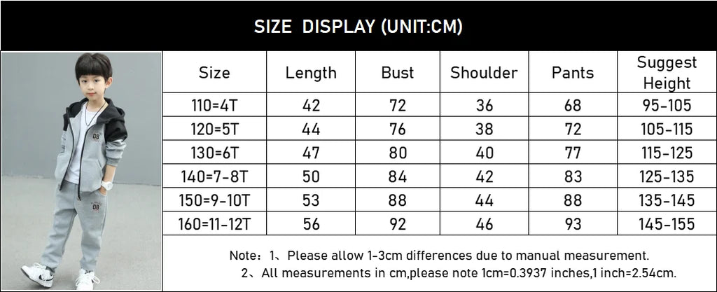 Spring Autumn Teenage Boys Clothing Set Letter Hooded Jacket + Pants 2Pcs For 5-14 Years Kids Tracksuits Children Casual Outfits