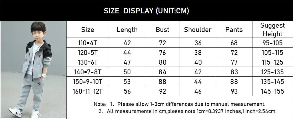 Spring Autumn Teenage Boys Clothing Set Letter Hooded Jacket + Pants 2Pcs For 5-14 Years Kids Tracksuits Children Casual Outfits