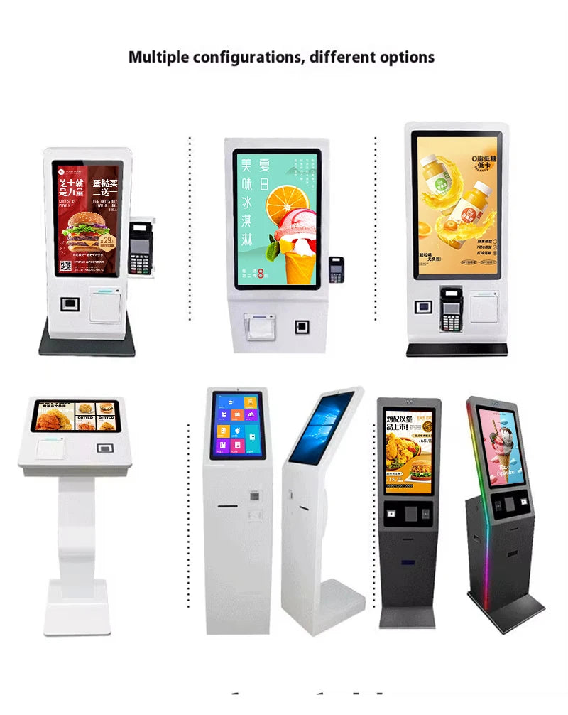 21.5 Inch Wall Mounted Touch Screen Self-Service Checkout Kiosk Payment Terminal For Grocery Stores Optional Barcode Reader SDK