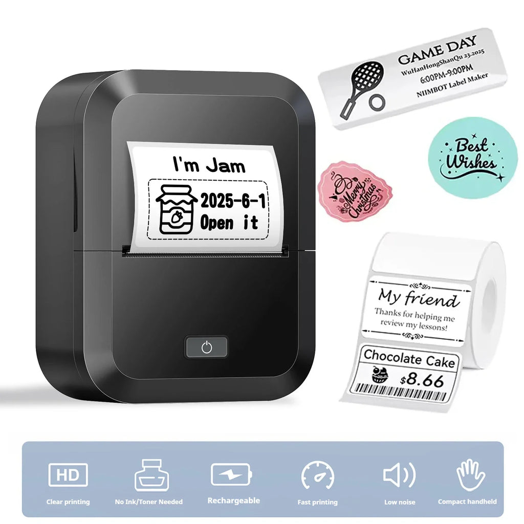Wireless Bluetooth Label Printer, Portable Thermal Printer, Inkless Labeling Machine, Mini Label Maker Support Smartphones PC