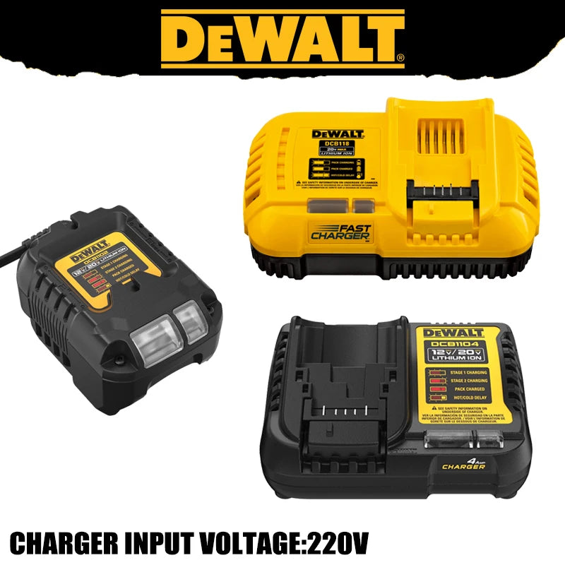 DEWALT DCB1102 DCB1104 DCB118 Battery Charger 12V/20V LED Indicator Universal Charger Tool Accessory Input Voltage 220V