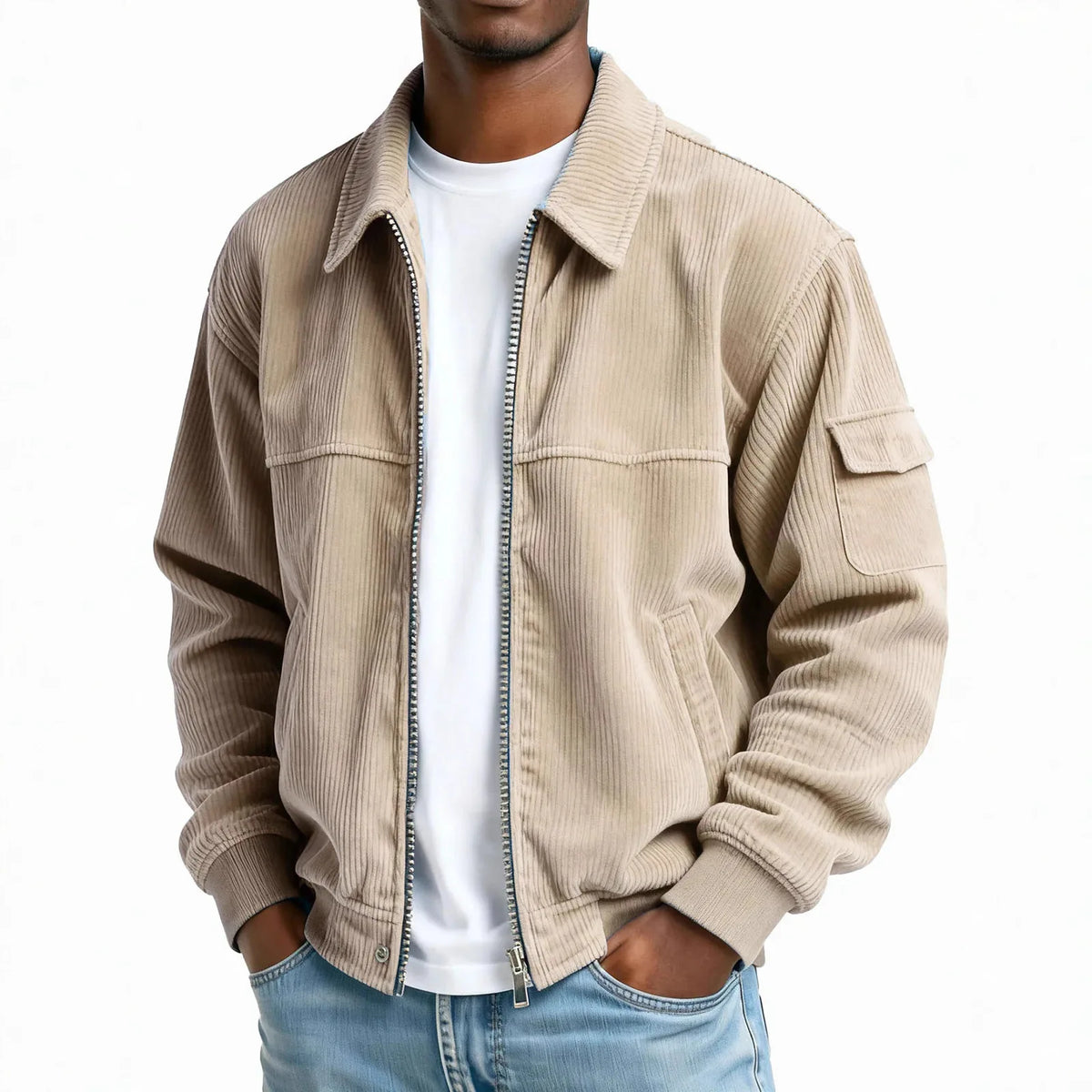 2026 Autumn Winter Men's Vintage Jackets Solid Corduroy Fashion Casual Full Sleeve Pocket Outwear Coats Man Sports Streetwear