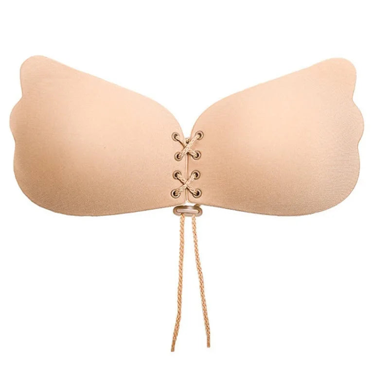 Seamless Adhesive Bras Women Breast Petals Push Up Bra Wedding Party Stick Bras Invisible Silicone Chest Paste Reusable Bra Pads