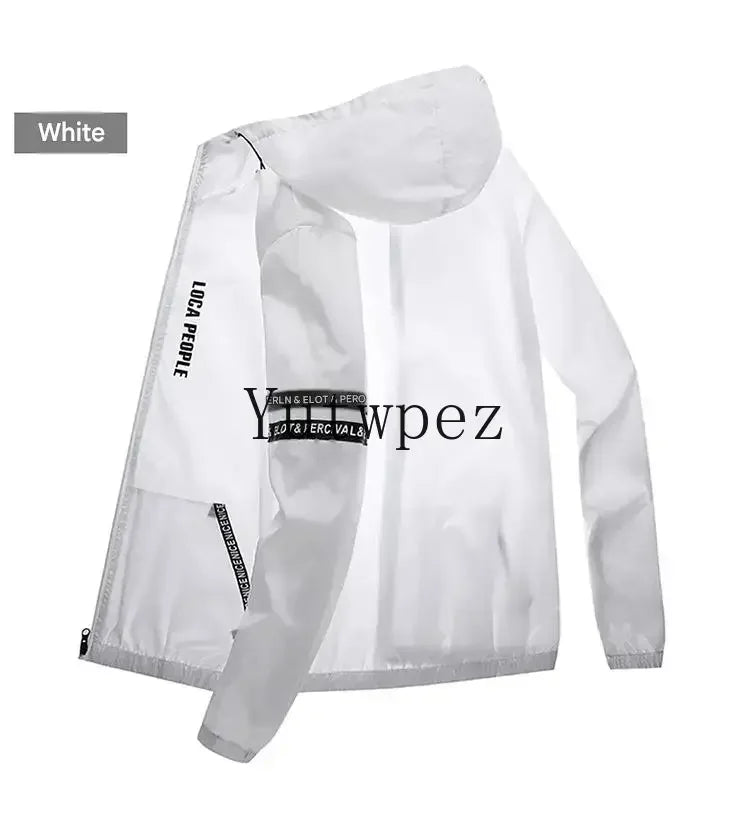 UPF50+ Summer Sun Protection Clothing Men's Casual Waterproof Quick-drying Bicycle Hooded Jacket Hiking Thin Skin Windbreaker