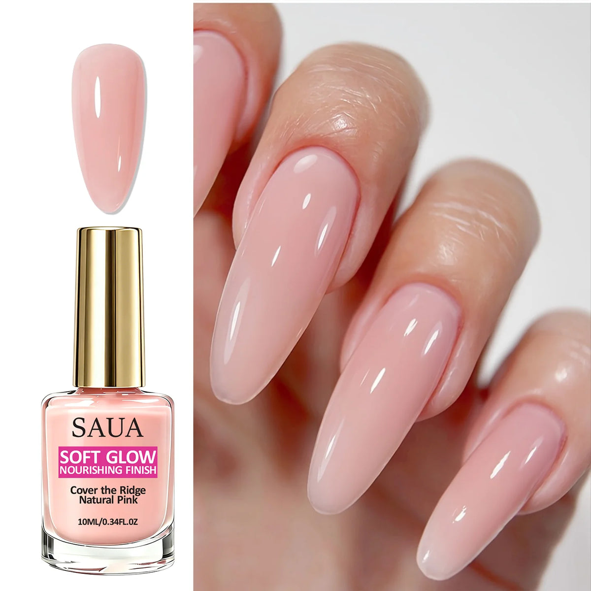 10ml Pink Nail Polish Can Create Shiny and Healthy Nails. It Is Convenient to Use and Can Be Dried Quickly Without Lighting
