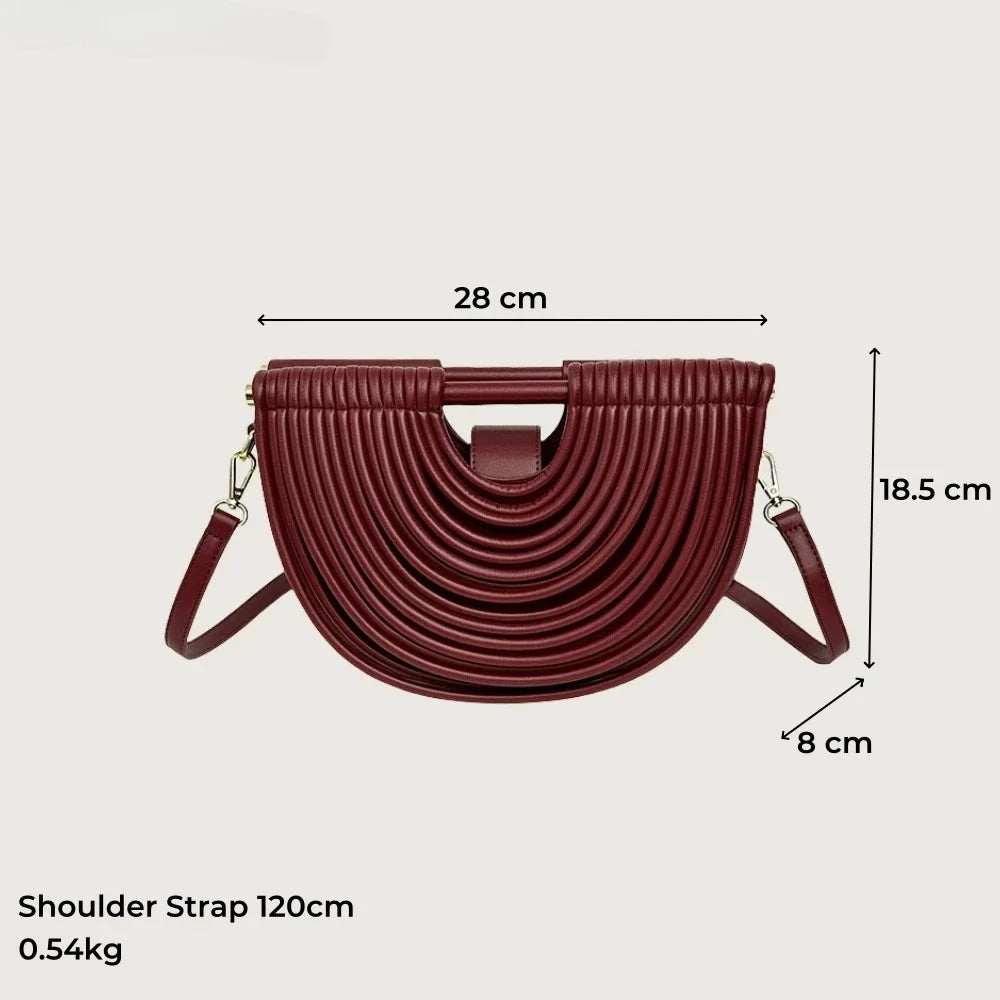 Luxury Evening Clutch Purses For Women 2026 Golden Noodle Half Moon Crossbody Bag Wedding Dinner Party Luxury Designer Handbags