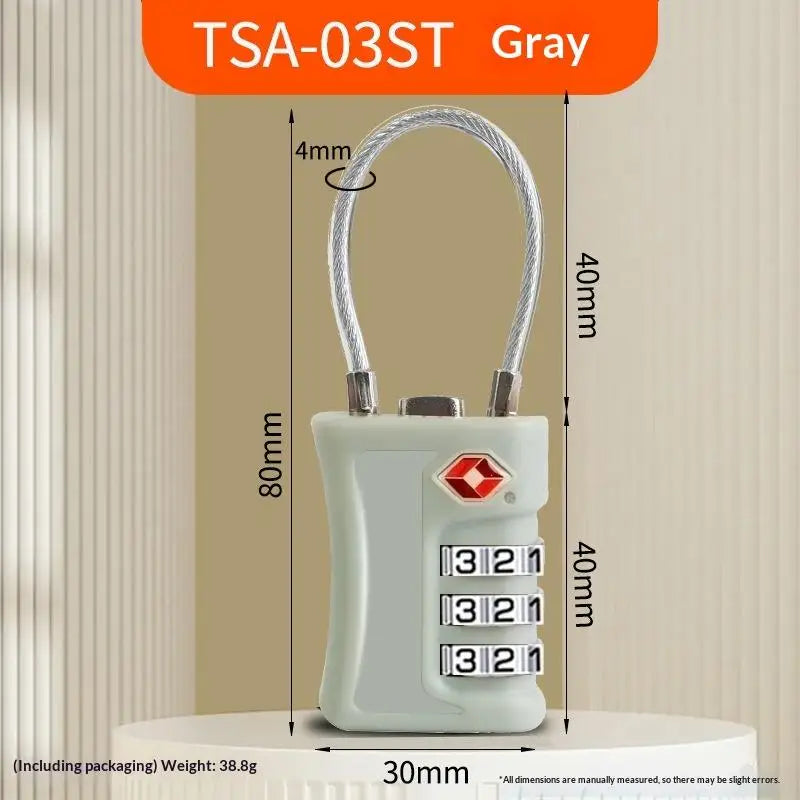 Travel TSA Customs Lock Password Changeable Lock 3 Digit Portable Zinc Alloy Suitcase Luggage Backpack