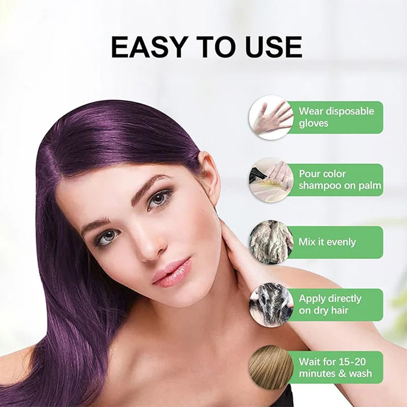 Easy To Operate Fast Hair Dye Shampoo Quick Color Change Hair Dye Products Natural Plant Gray Hair Covering Hair Care Products