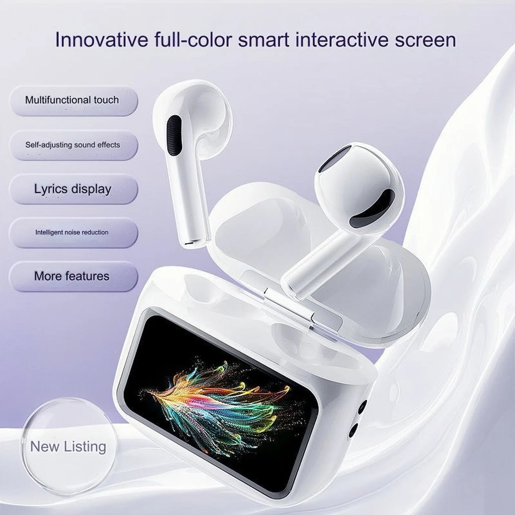 Multi-language New Arrival Headphones W12ENC Noise Reduction Smart Screen Waterproof Sports Bluetooth Headset Headphones Factory