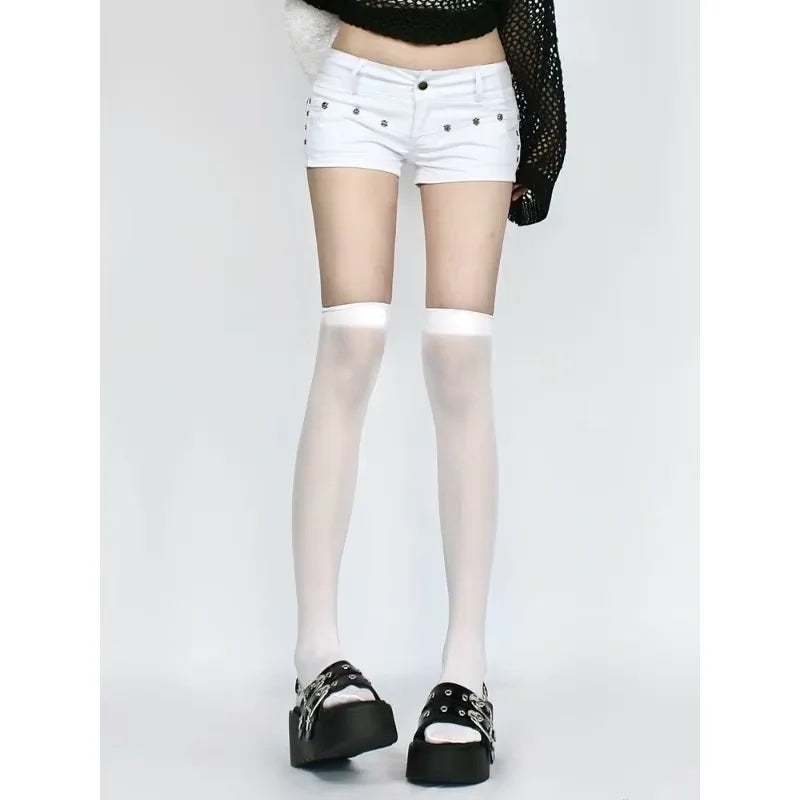 Summer Women Y2k Streetwear Gyaru Harajuku Fashion Grunge Vintage Coquette Low Rise 2000s Jean Shorts Denim Hot Pants Japanese