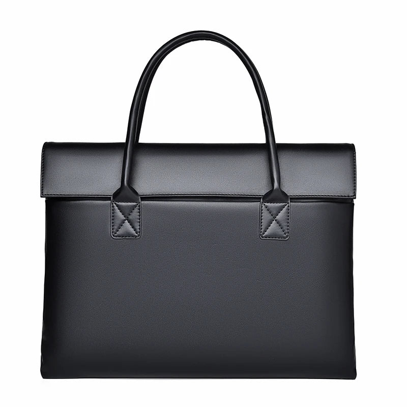 14-inch Laptop Bag Unisex Lightweight Business Commuter Computer Bag Water-Resistant PU Women's Briefcase Essential Holiday Gift