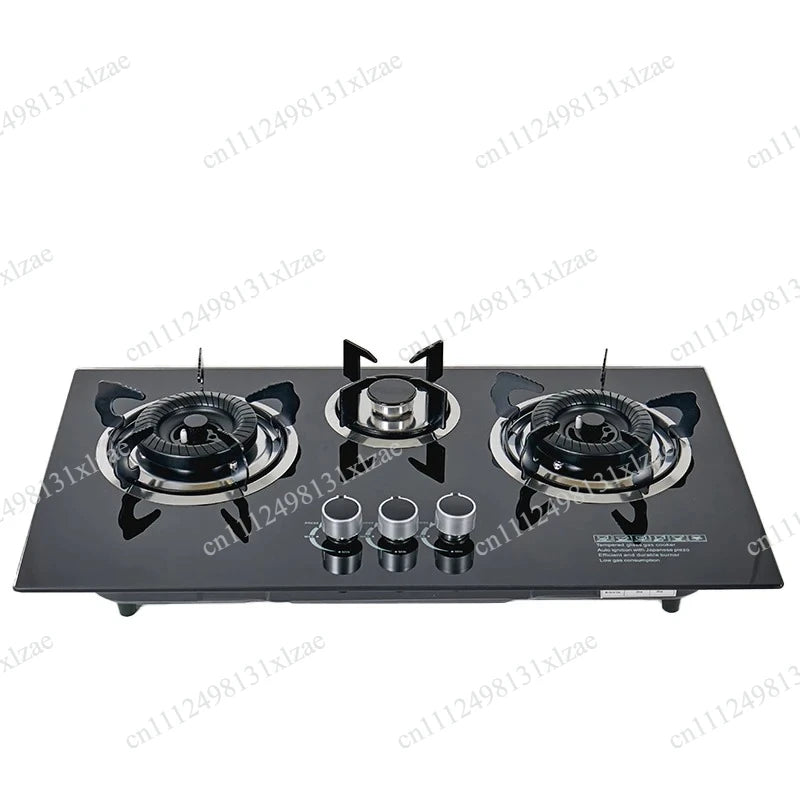 Built-in Cooktops Tempered Glass Top  3 Burner Gas Stove