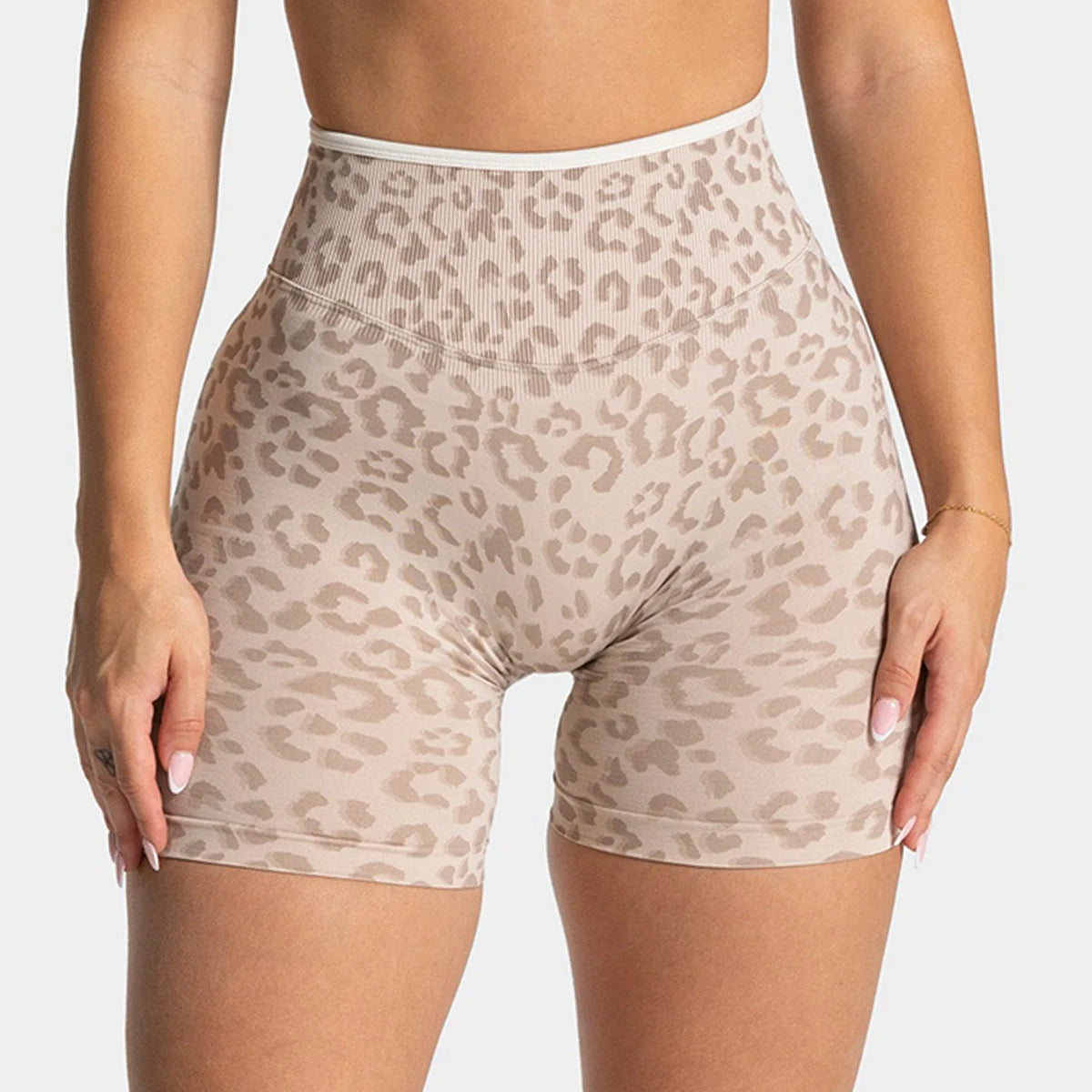 NO LOGO Women leopard print yoga fitness suit, contrasting edge sports bra high waisted leggings running cycling headband