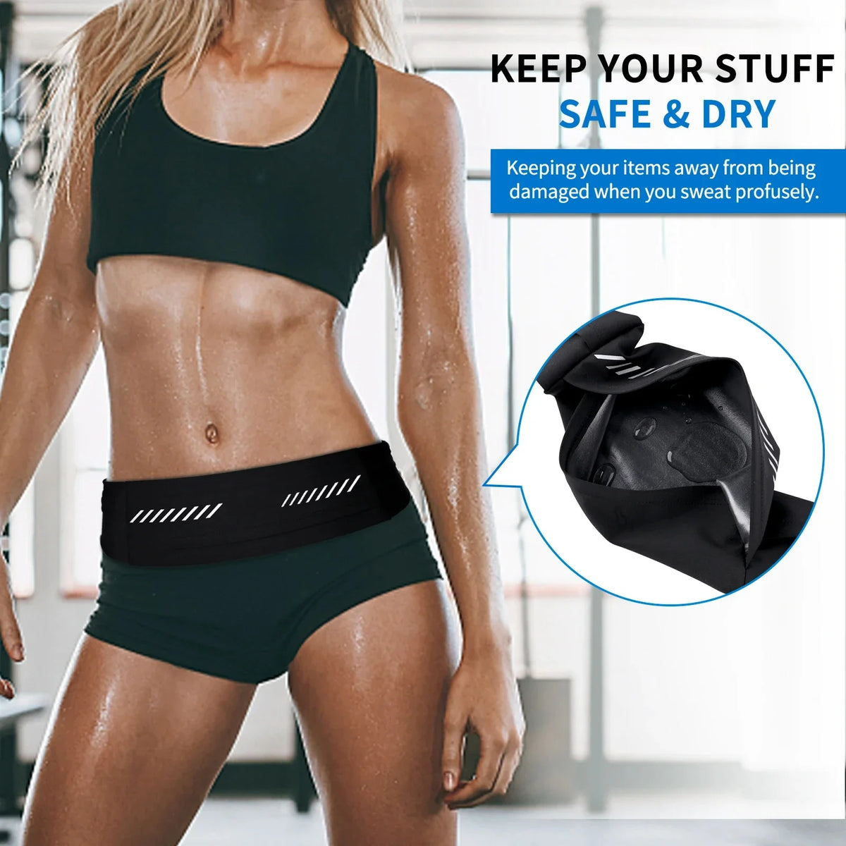 New Outdoor Sports Running Waistband Phone Pouch For iPhone 15 14 13 12 11 Pro Max AirPods Pro 3 Ultra-thin GYM Waist Pack Bag