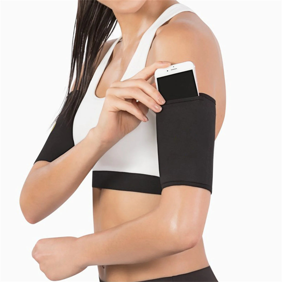 Women's Arm Sleeves For Sweat-Absorbent & Slimming Mobile phone arm bag During Yoga, Running, Workout