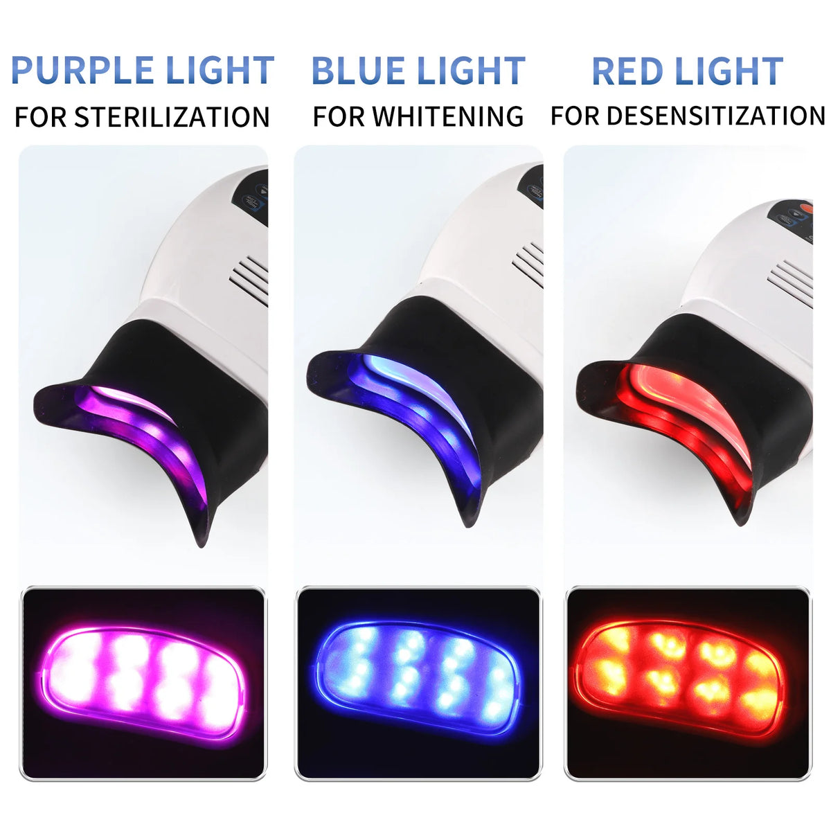 3 Colors Dental Teeth Whitening Lamp Accelerator Portable 8/10 LED Cold Light Teeth Bleaching Machine Teeth Whitening Light