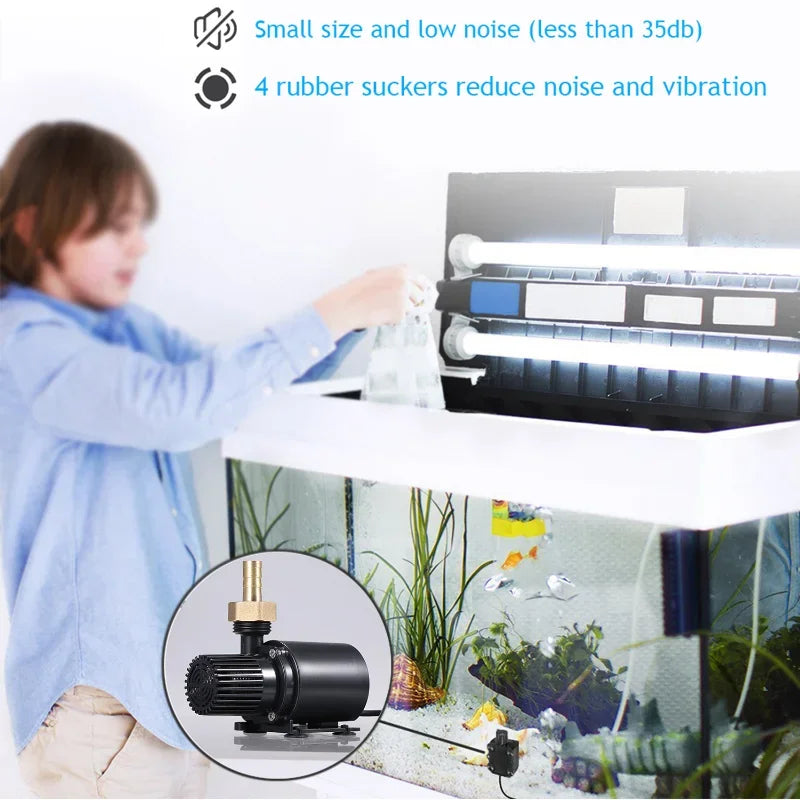 Super Quiet 800L/H DC 12V Brushless Pump Motor Water Circulation Submersible Pump for Fountain Pool Fish Tank Aquariums