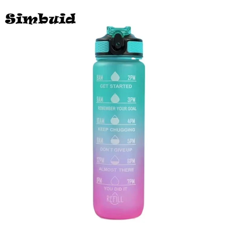Gradient Sports Water Bottle with Straw & Carrying Strap – 900–1000ml