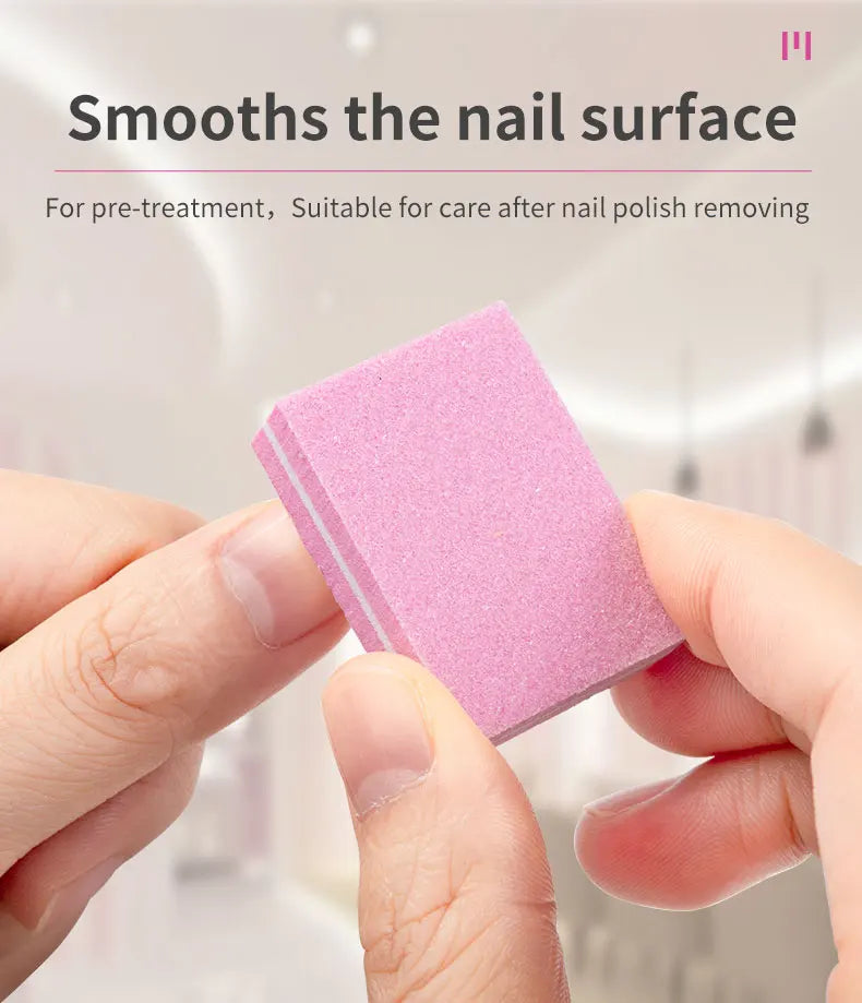 50Pcs/pack Mini Sponge Nail Buffer Block Double Sided Texture Nail File Buffers For Nail Pre-processing Polish Nails Accessories