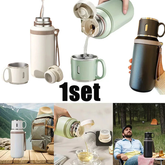 Hot and cold water bottle insulated cup 600ML stainless steel insulated water bottle, suitable for tea and coffee