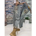 Wide-legged Jeans Female 2026 New Spring and Fall Models Women's High-waisted Loose Straight Long Pants Harem Straight G144