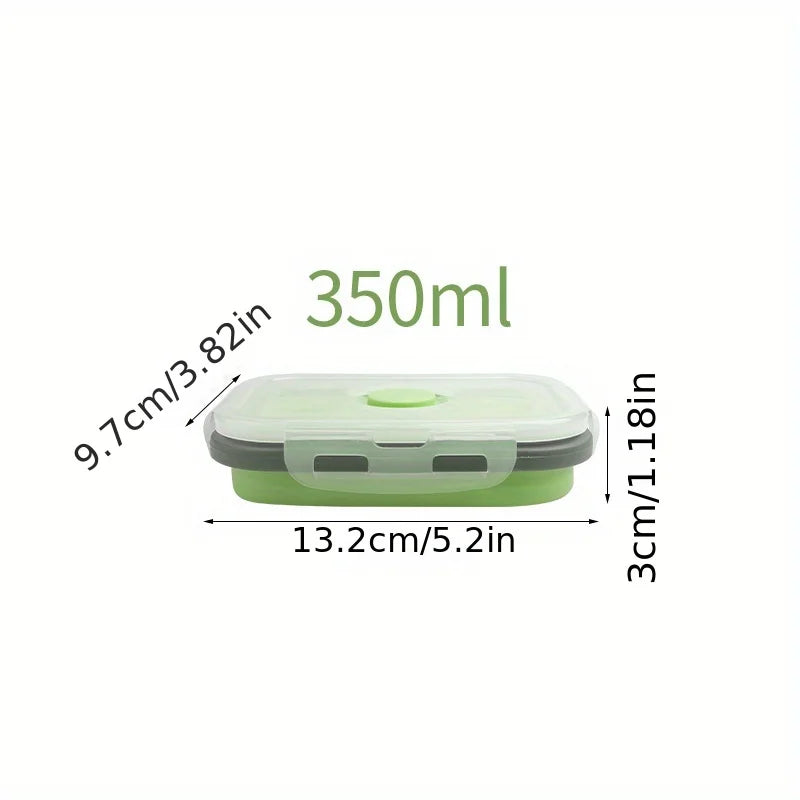 1/4pcs Collapsible Silicone Food Storage Container Stackable Space Saving Lunch Box Microwaveable Foldable Kitchen Accessories