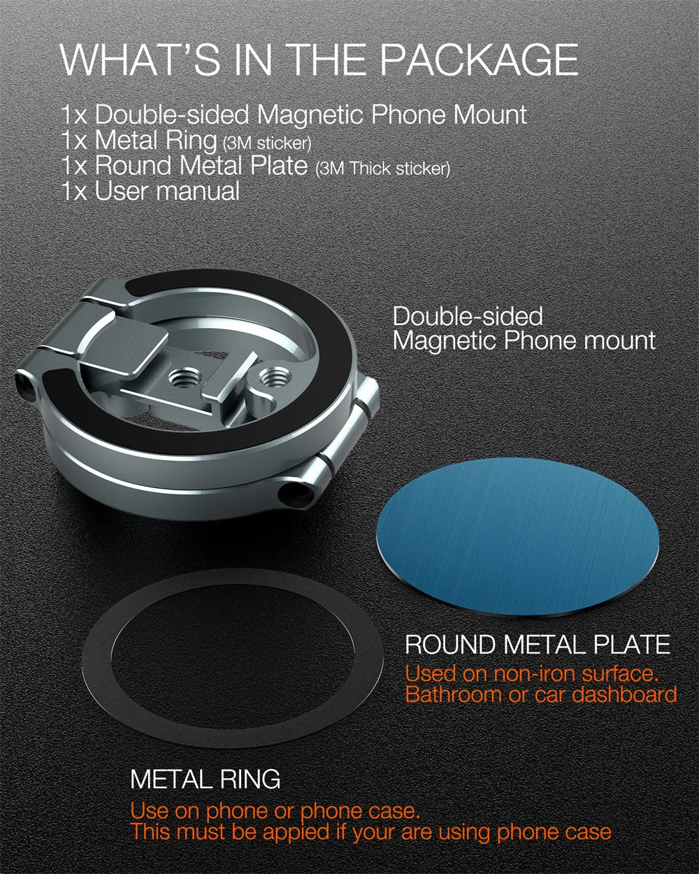 Dual-Sided Magnetic Phone Holder w Cold Shoe 1/4"-20 Gym Car Holder Phone Stand For MagSafe iPhone 17 16 15 14 13 Android Tripod