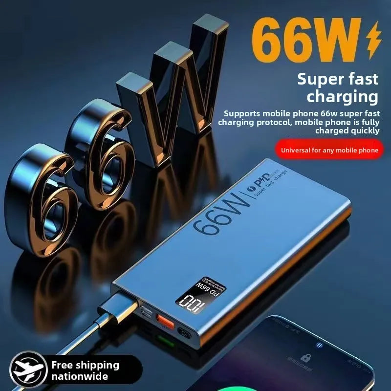 Fast-Charging Power Bank – 10,000–30,000mAh with Built-In Cable