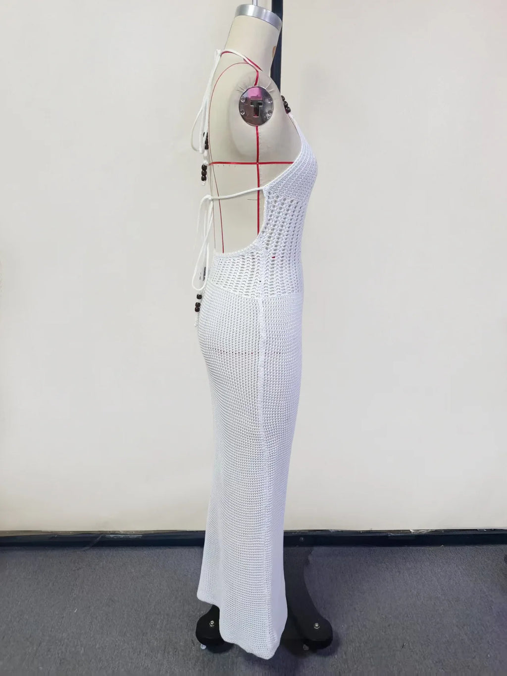 2026 Women's Sexy Hollow-Out Backpack Hip-Revealing Halter Neck Suspender Strap Knit Beach Dress Women Dress Elegant Fashion