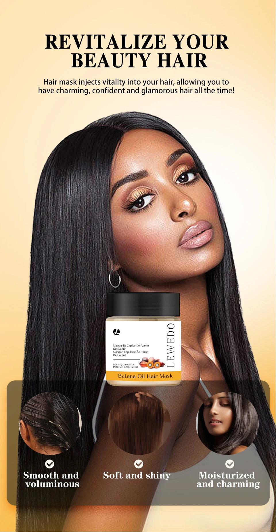Batana Hair Mask Batana Conditioner Oil 100% Natural Hair Care Oil Prevent Hair Loss Nourishes Dry Hair Ends Improves Smoothness